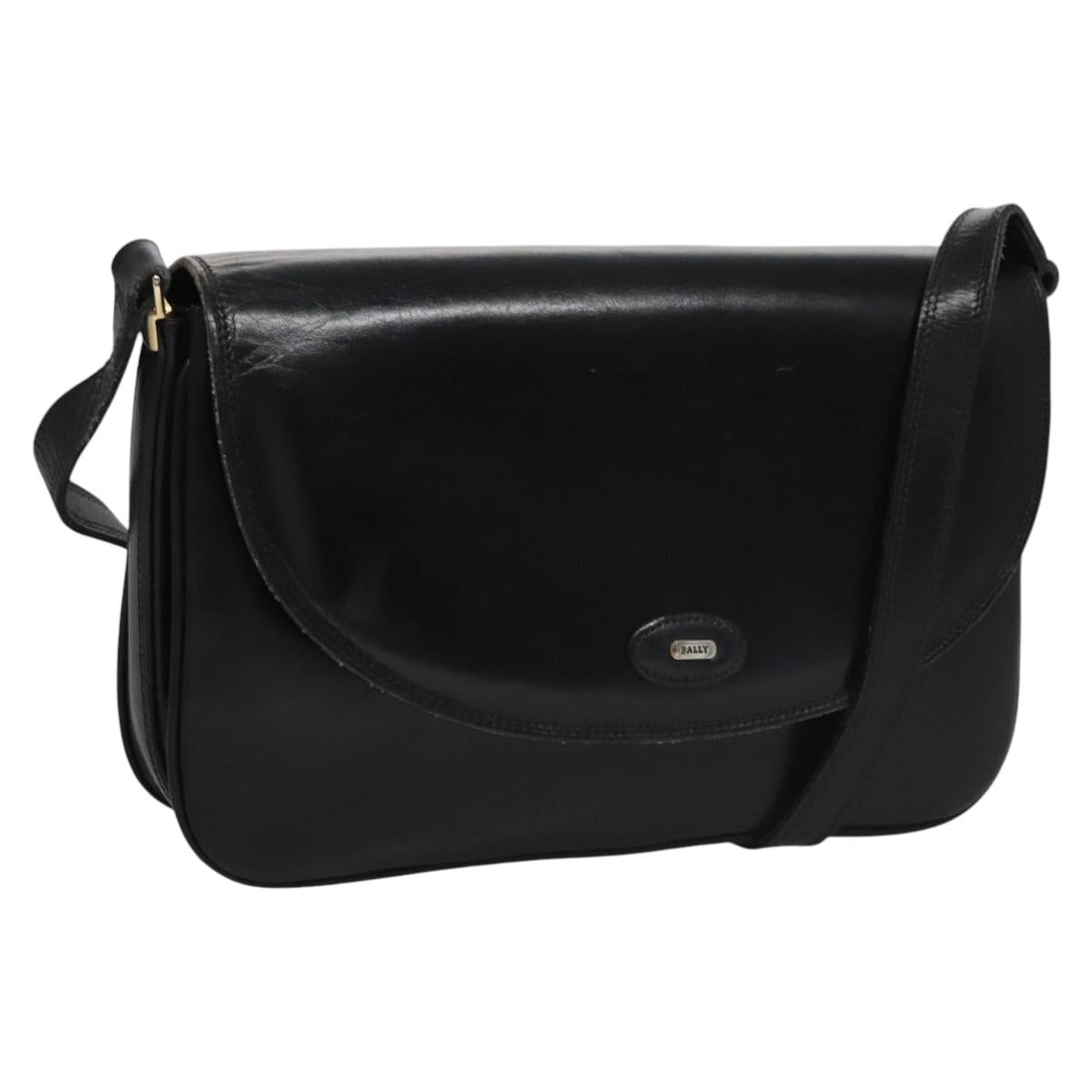 Bally Black Leather Shoulder Bag (Pre-Owned)