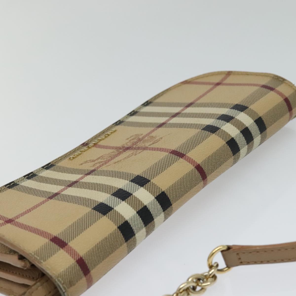 Burberry Haymarket Beige Canvas Wallet (Pre-Owned)