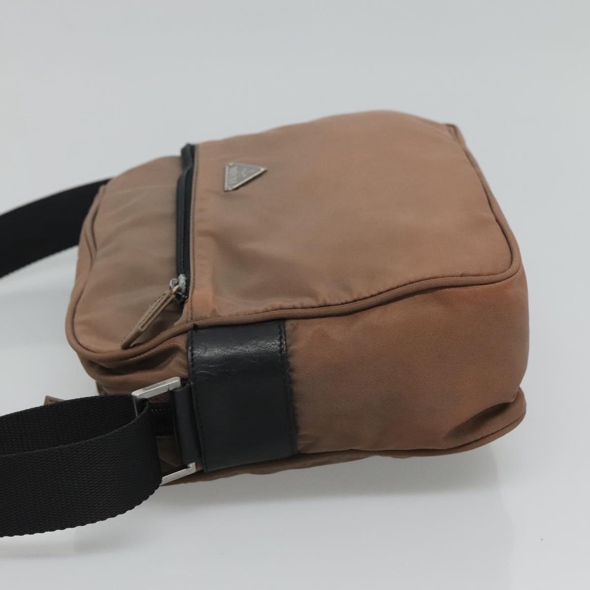 Prada Tessuto Brown Synthetic Shoulder Bag (Pre-Owned)