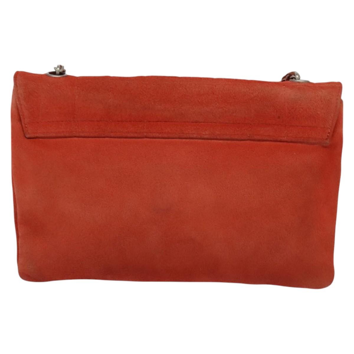 Chanel Chocolate Bar Red Suede Shoulder Bag (Pre-Owned)