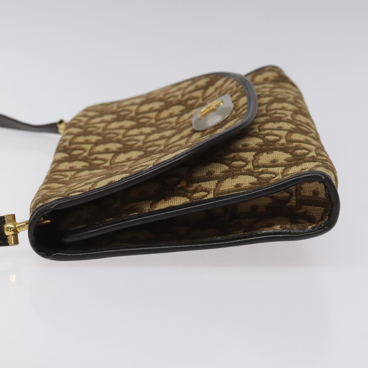 Dior Trotter Brown Canvas Shoulder Bag (Pre-Owned)