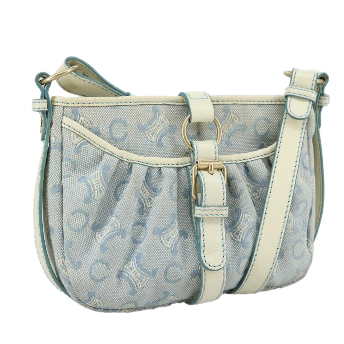 Céline Macadam Blue Canvas Shoulder Bag (Pre-Owned)