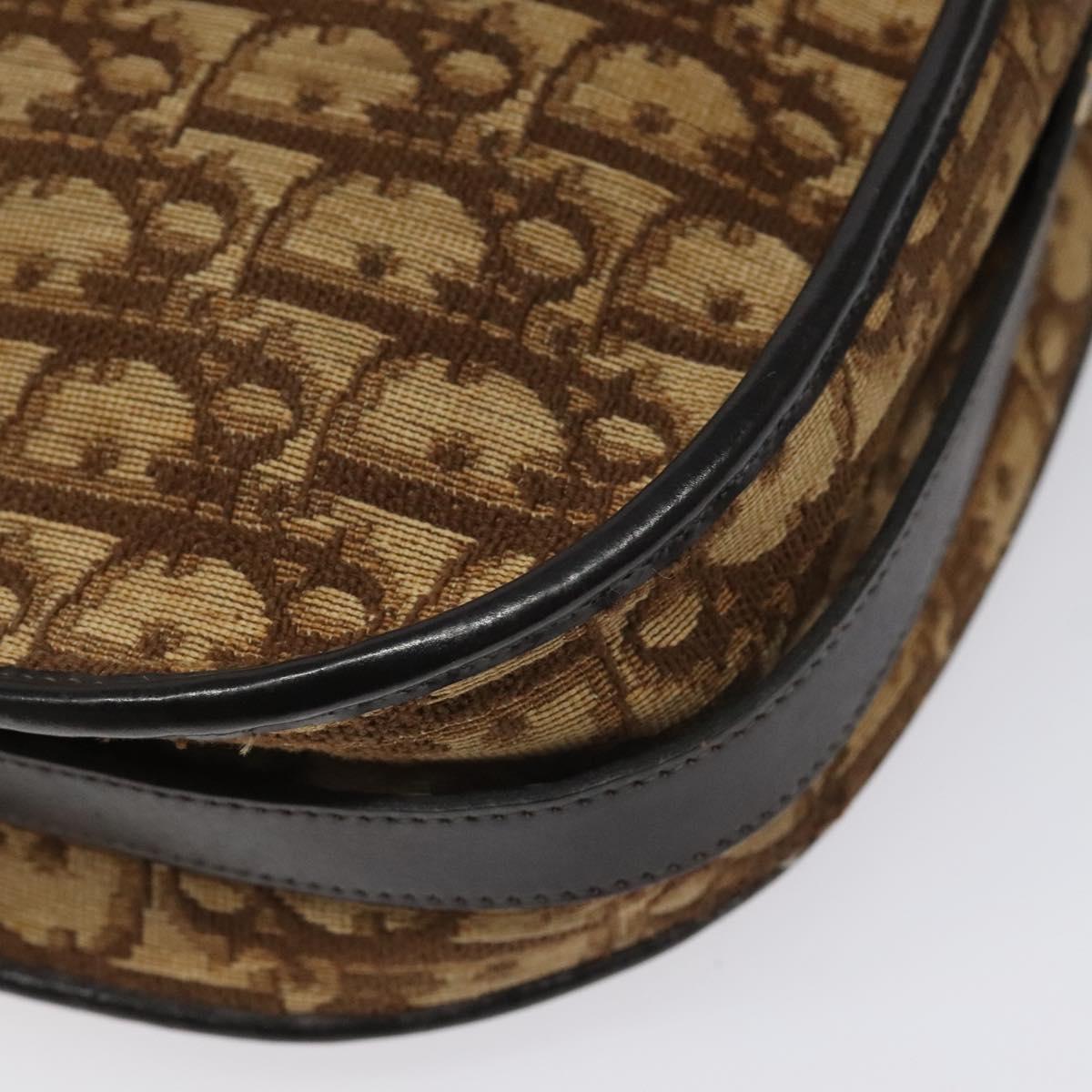 Dior Trotter Brown Canvas Shoulder Bag (Pre-Owned)