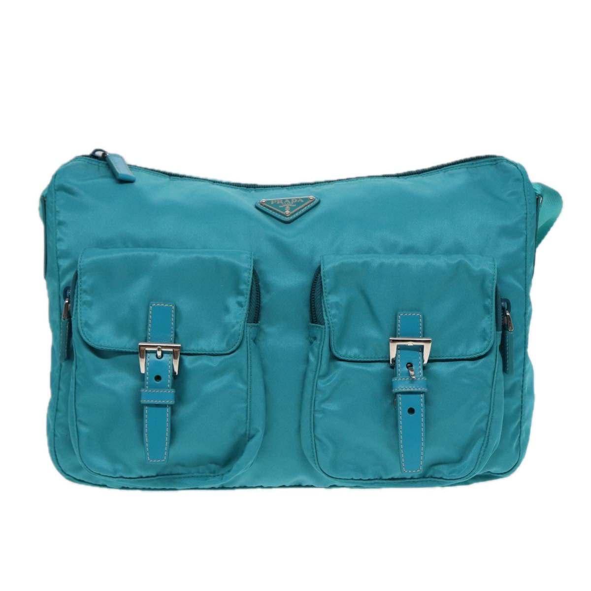 Prada Tessuto Blue Synthetic Shoulder Bag (Pre-Owned)