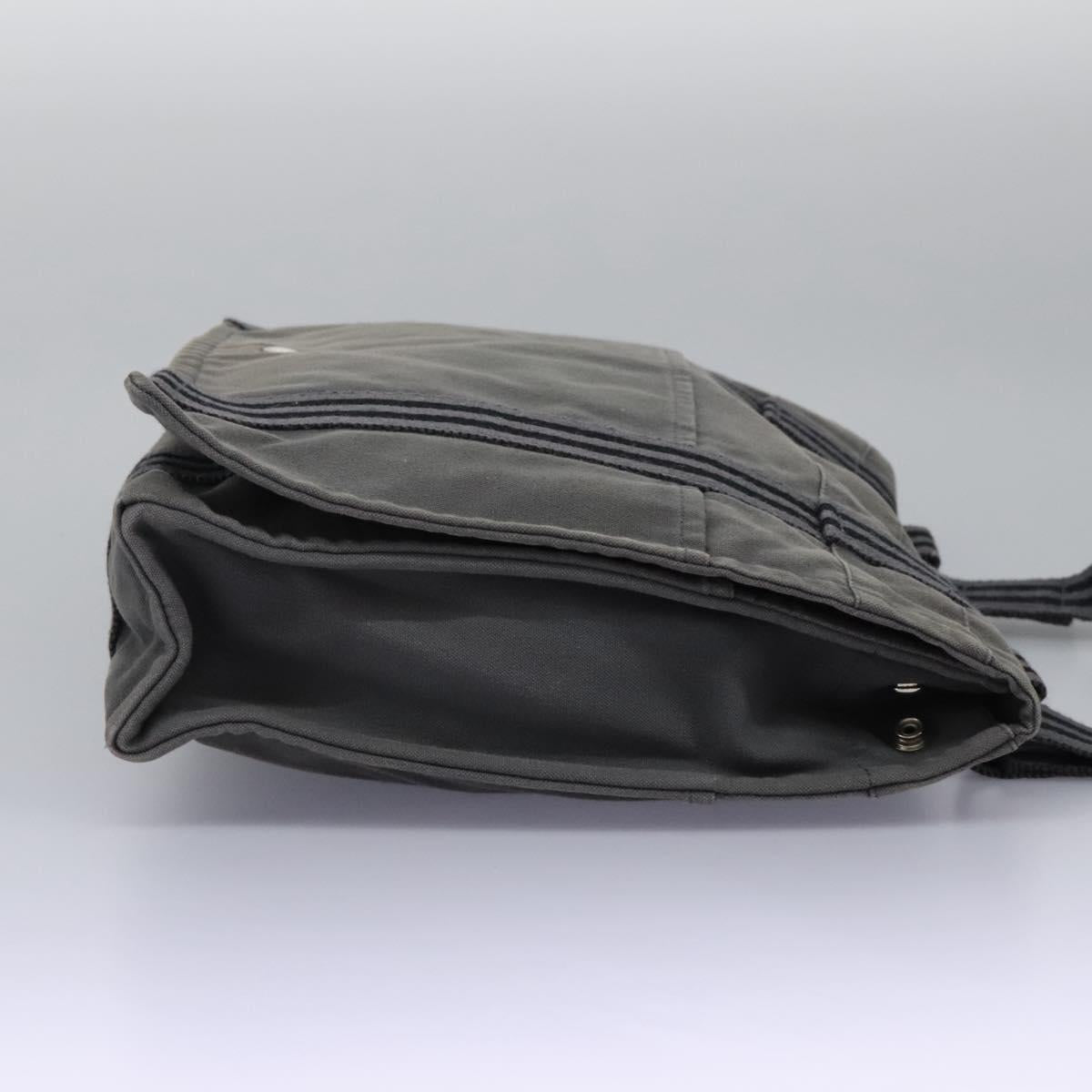 Hermès Herline Grey Canvas Shoulder Bag (Pre-Owned)