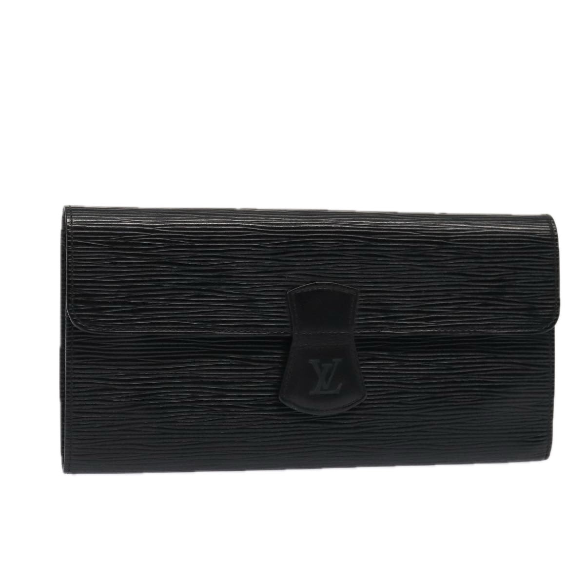 Louis Vuitton Rouleau Black Leather Clutch Bag (Pre-Owned)