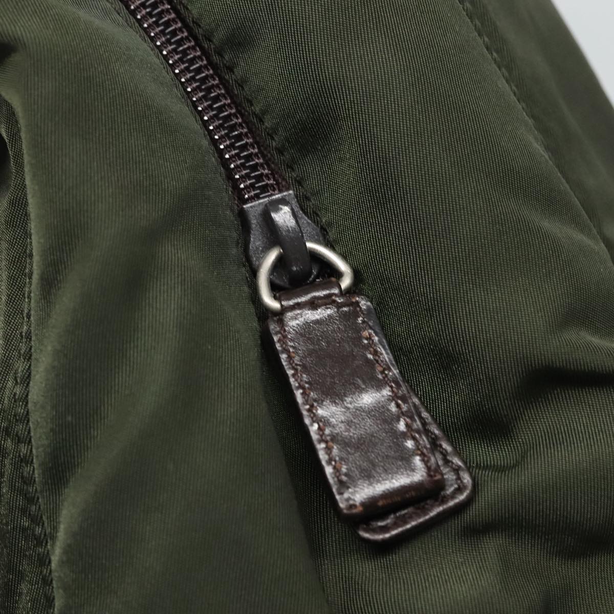 Prada Tessuto Khaki Synthetic Shoulder Bag (Pre-Owned)