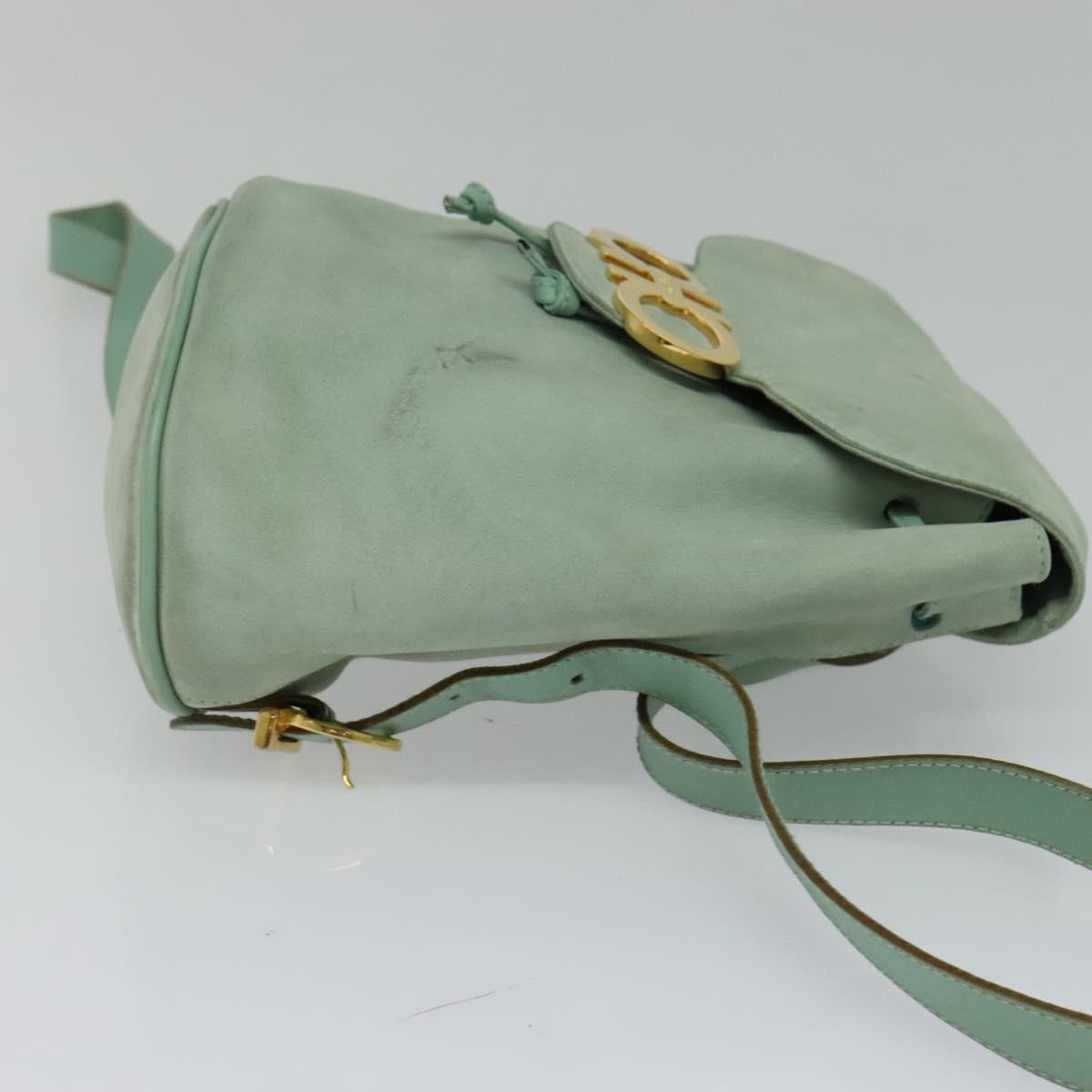 Salvatore Ferragamo Gancini Blue Suede Backpack Bag (Pre-Owned)