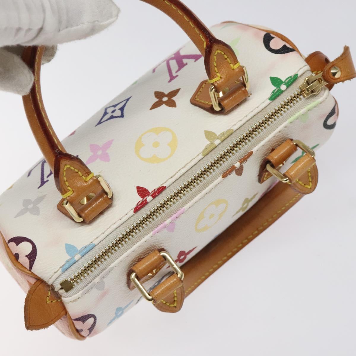 Louis Vuitton Mini Speedy White Canvas Handbag (Pre-Owned)