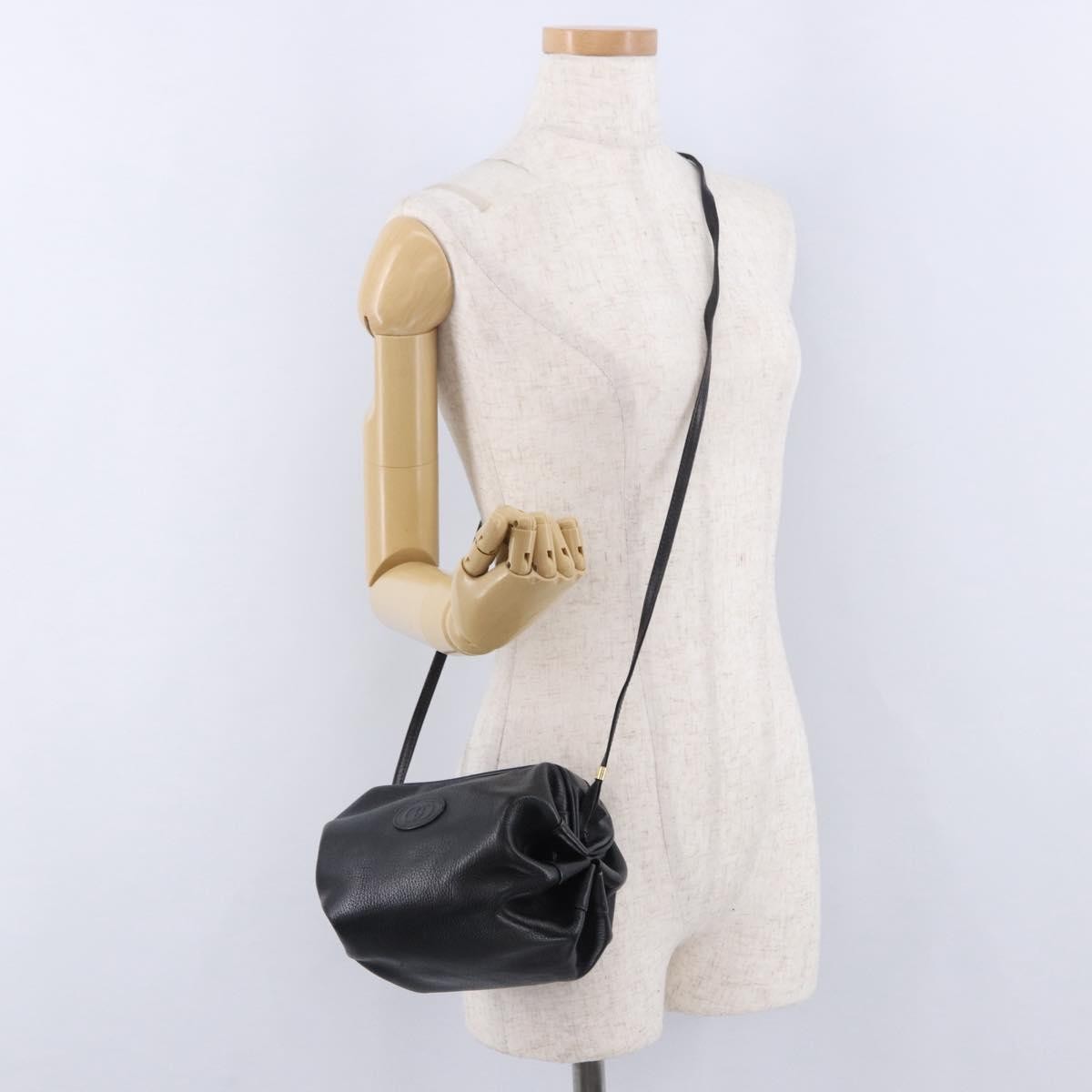 Gucci Shoulder Leather Black Leather Shoulder Bag Bag (Pre-Owned)