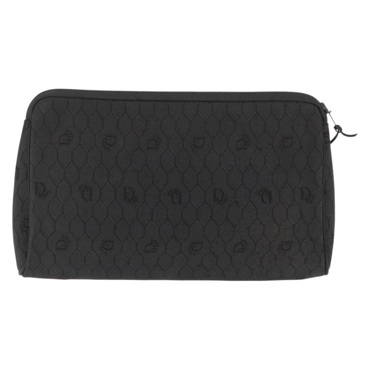 Christian Dior Vintage Honeycomb Clutch Canvas Black Canvas Clutche & Pouche Bag (Pre-Owned)