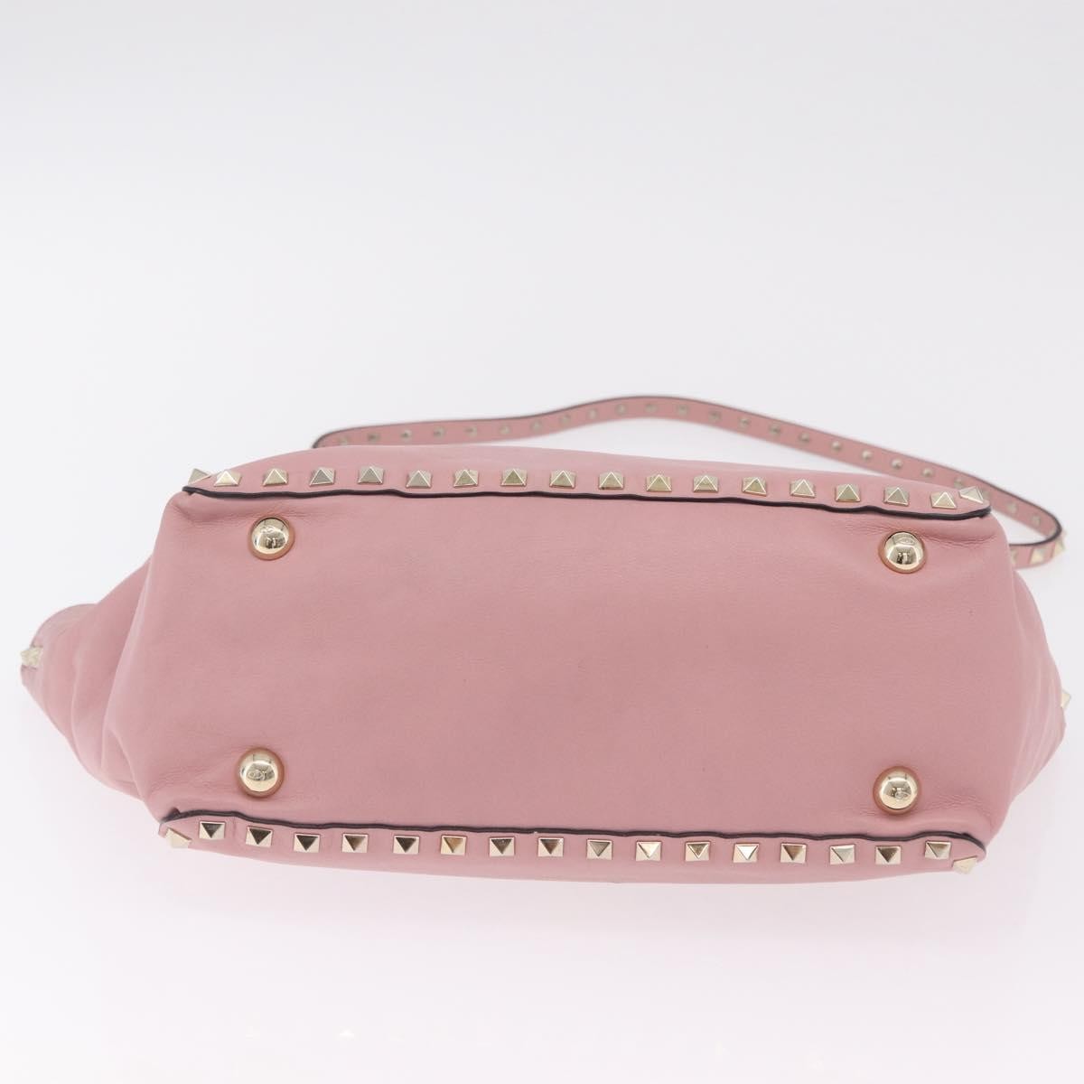 Valentino Garavani Rockstud Soft Leather Pink Leather Tote Bag Bag (Pre-Owned)