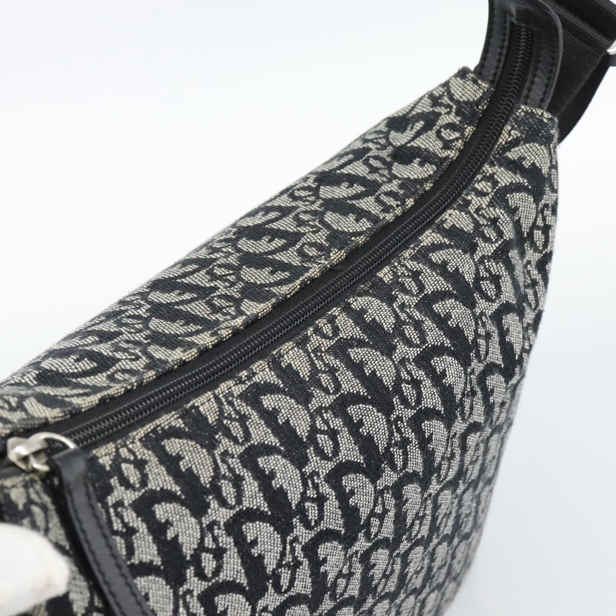 Christian Dior Vintage Trotter Messenger Diorissimo Canvas Black Canvas Shoulder Bag Bag (Pre-Owned)