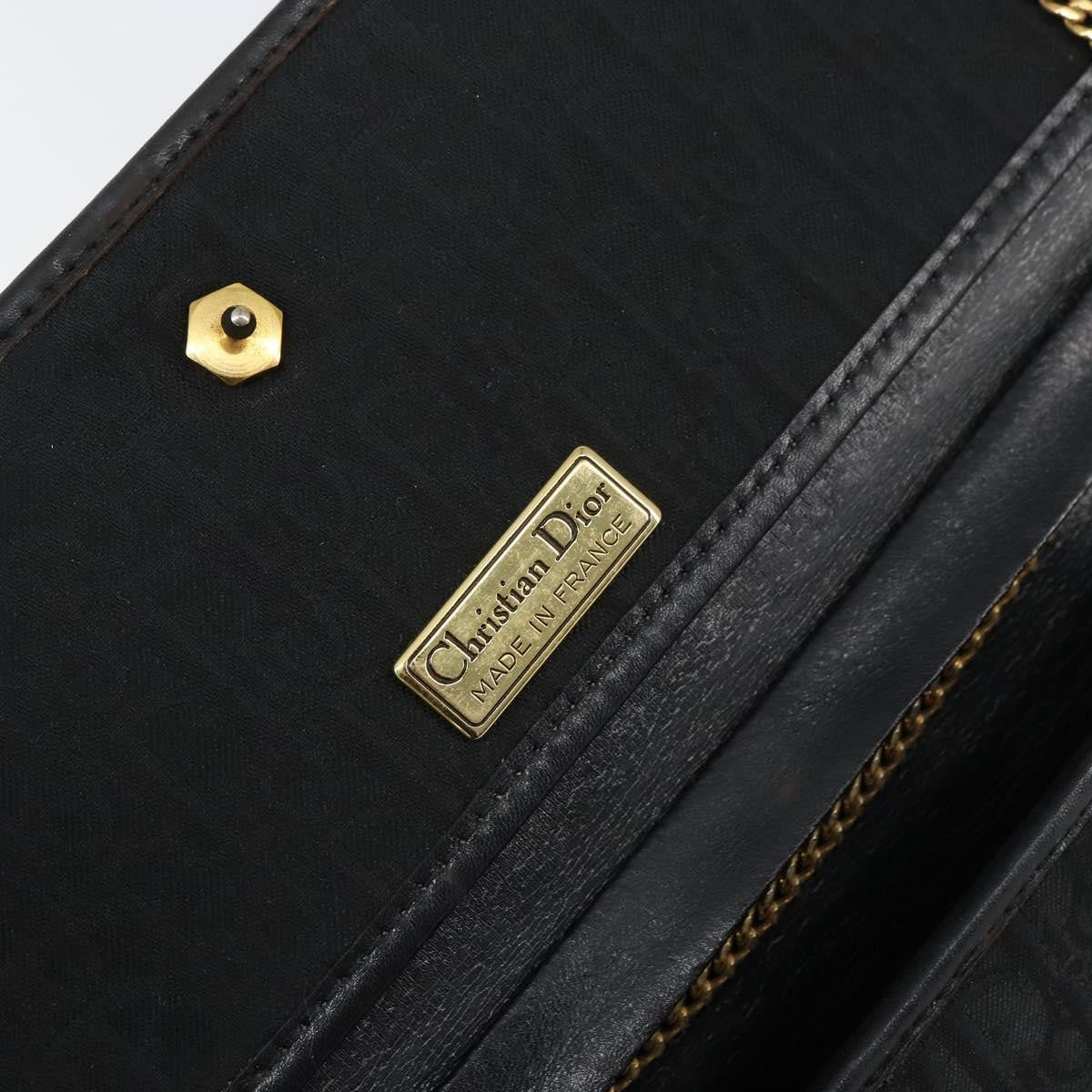 Christian Dior Vintage Chain Flap Diorissimo Canvas Black Canvas Shoulder Bag Bag (Pre-Owned)