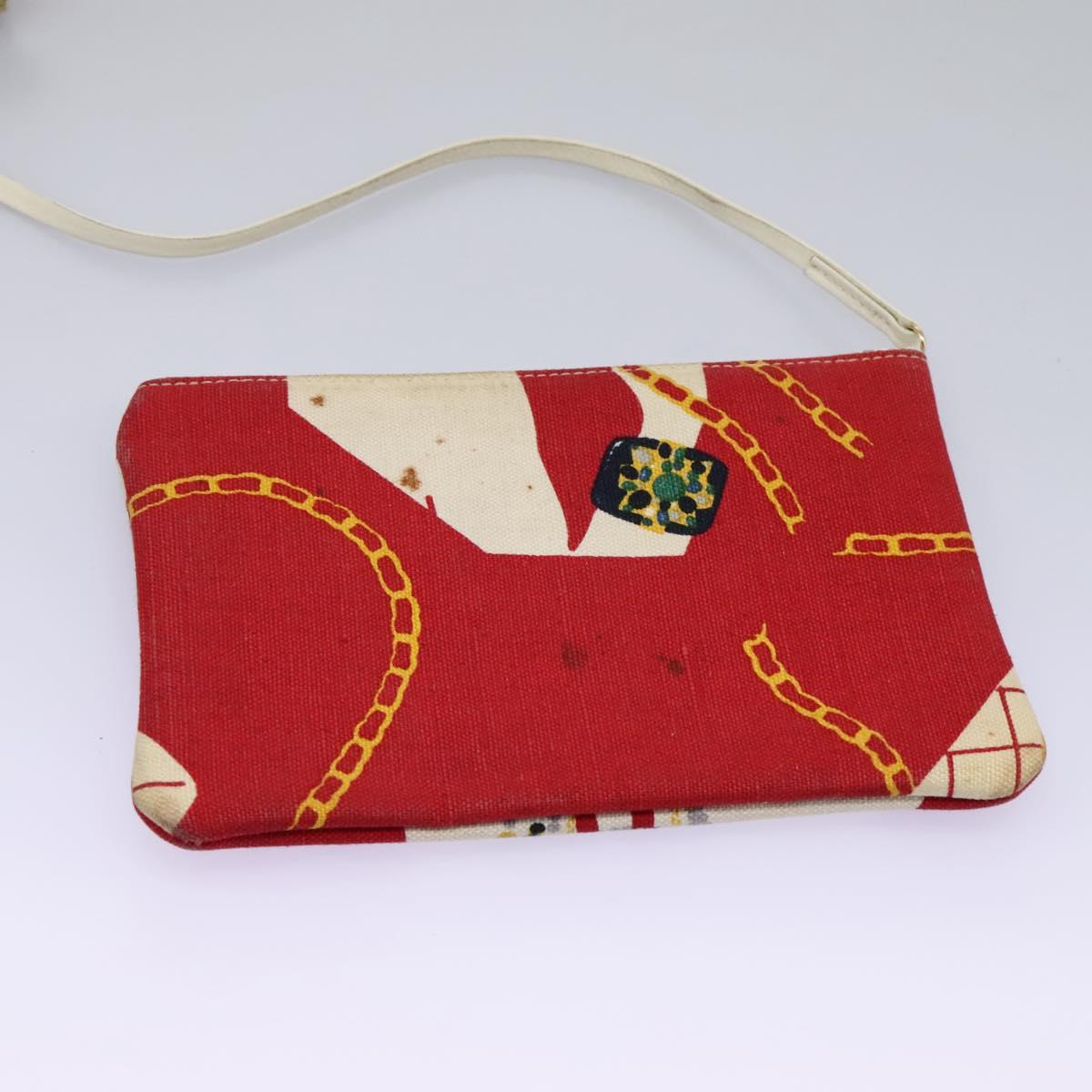 Chanel Coco Mark Red Canvas Shoulder Bag (Pre-Owned)