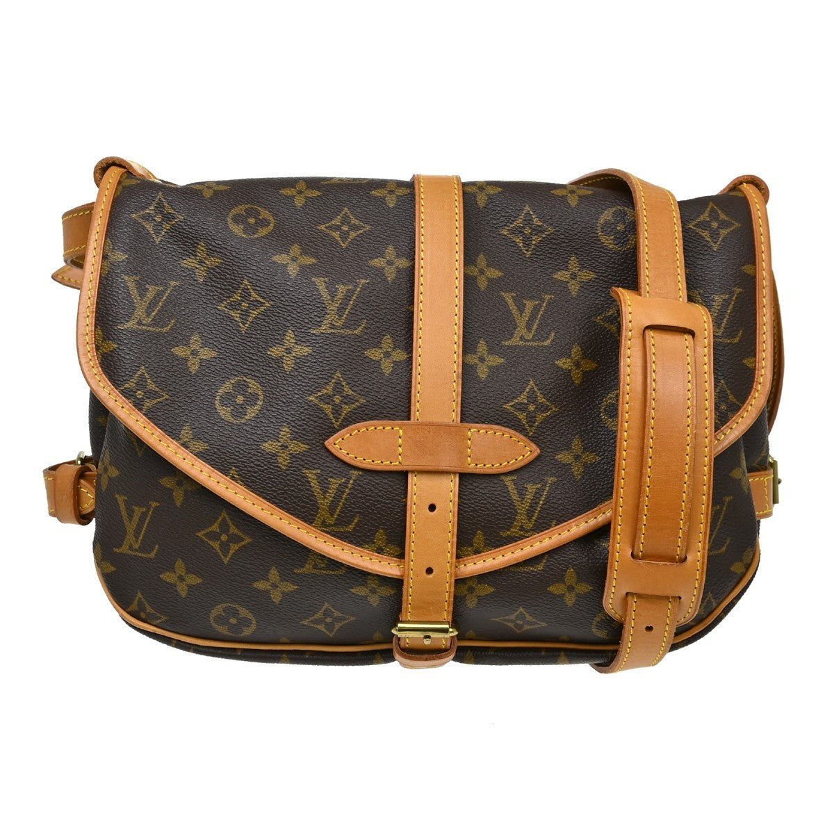 Louis Vuitton Saumur Monogram Canvas Brown Canvas Handbag (Pre-Owned)