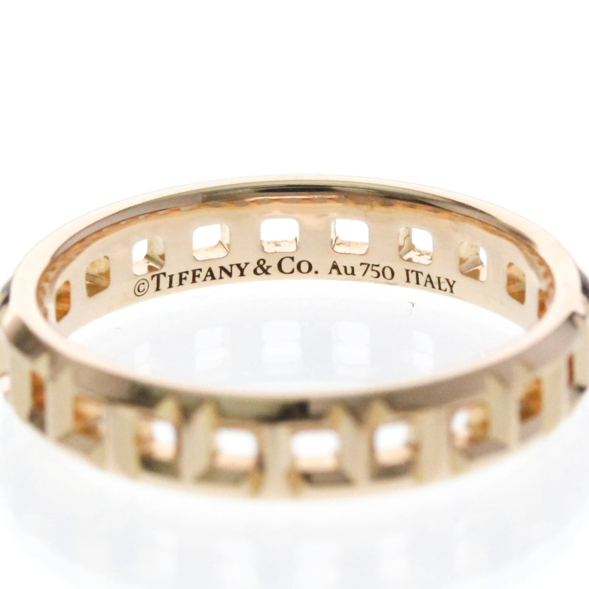 Tiffany & Co. T True 18K Rose Gold Gold Pink_Gold Ring Jewelry (Pre-Owned)