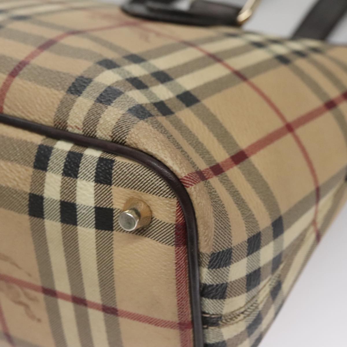 Burberry Nova Check Beige Canvas Tote Bag (Pre-Owned)
