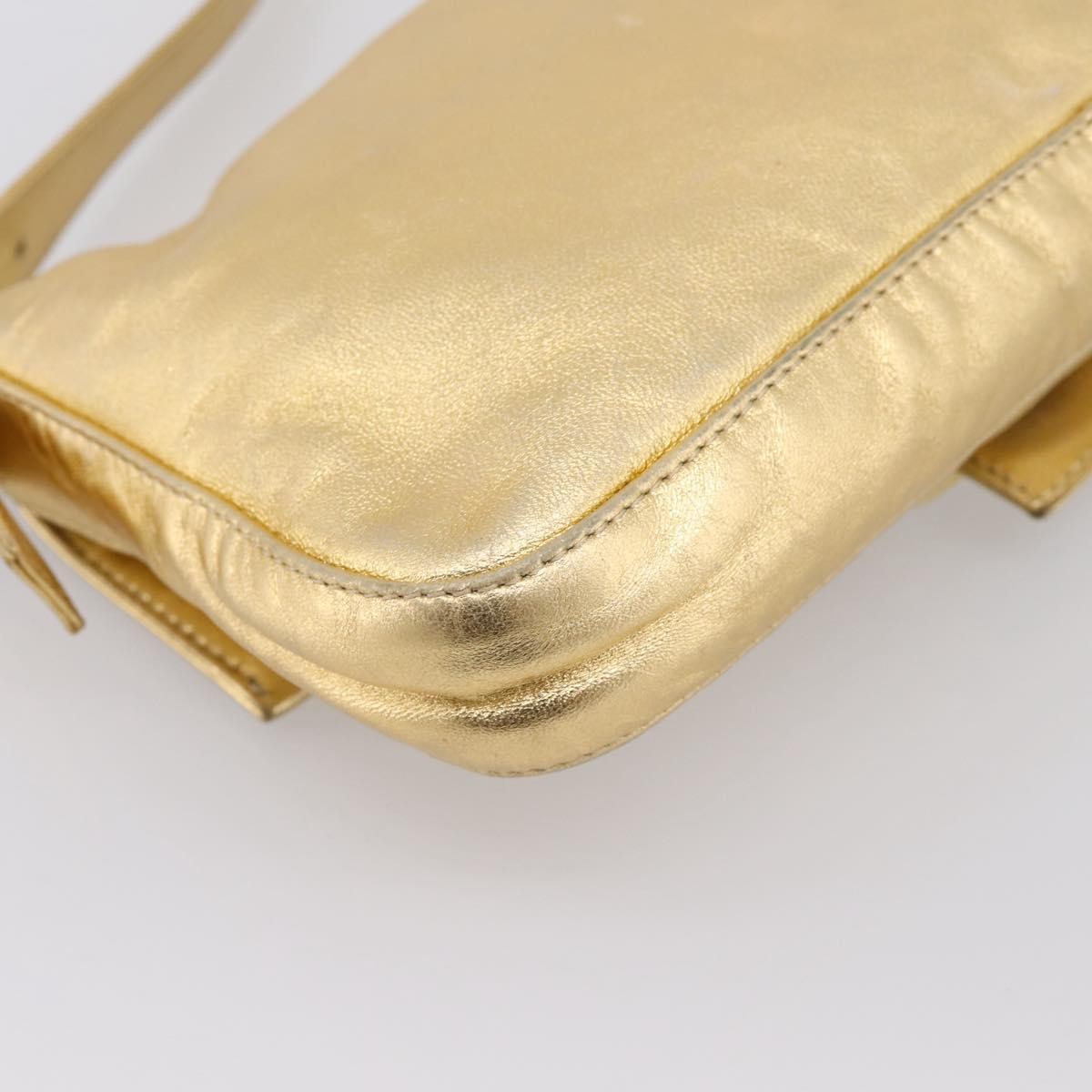 Fendi Mamma Baguette Zucca Jacquard Velvet Gold Leather Shoulder Bag Bag (Pre-Owned)
