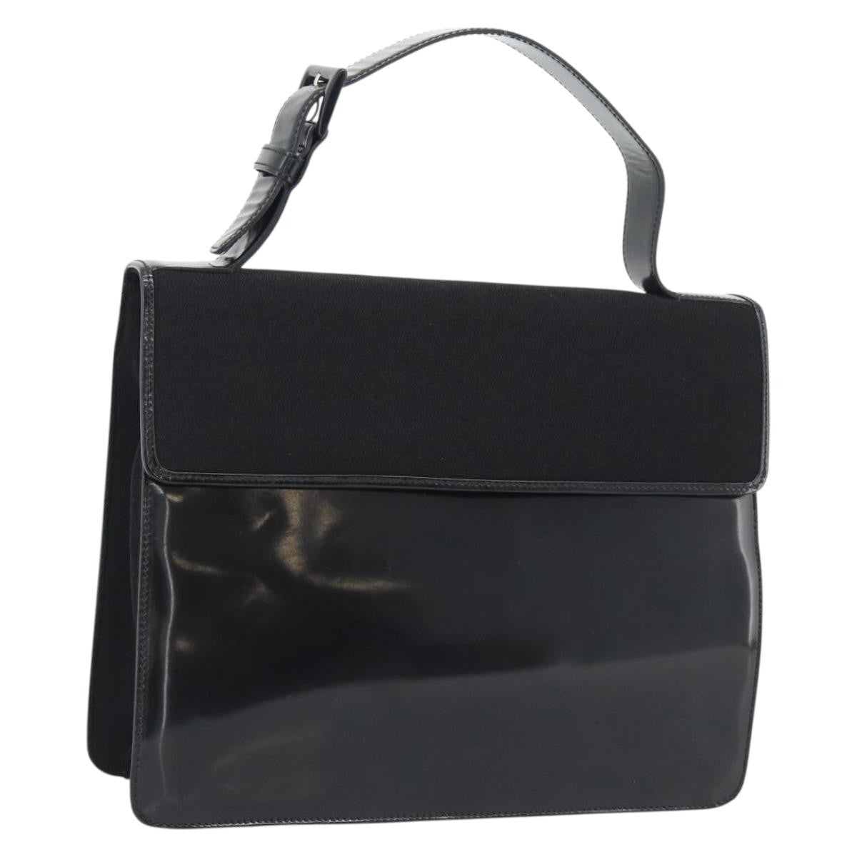 Prada Vintage Patent Leather Black Patent_Leather Handbag (Pre-Owned)