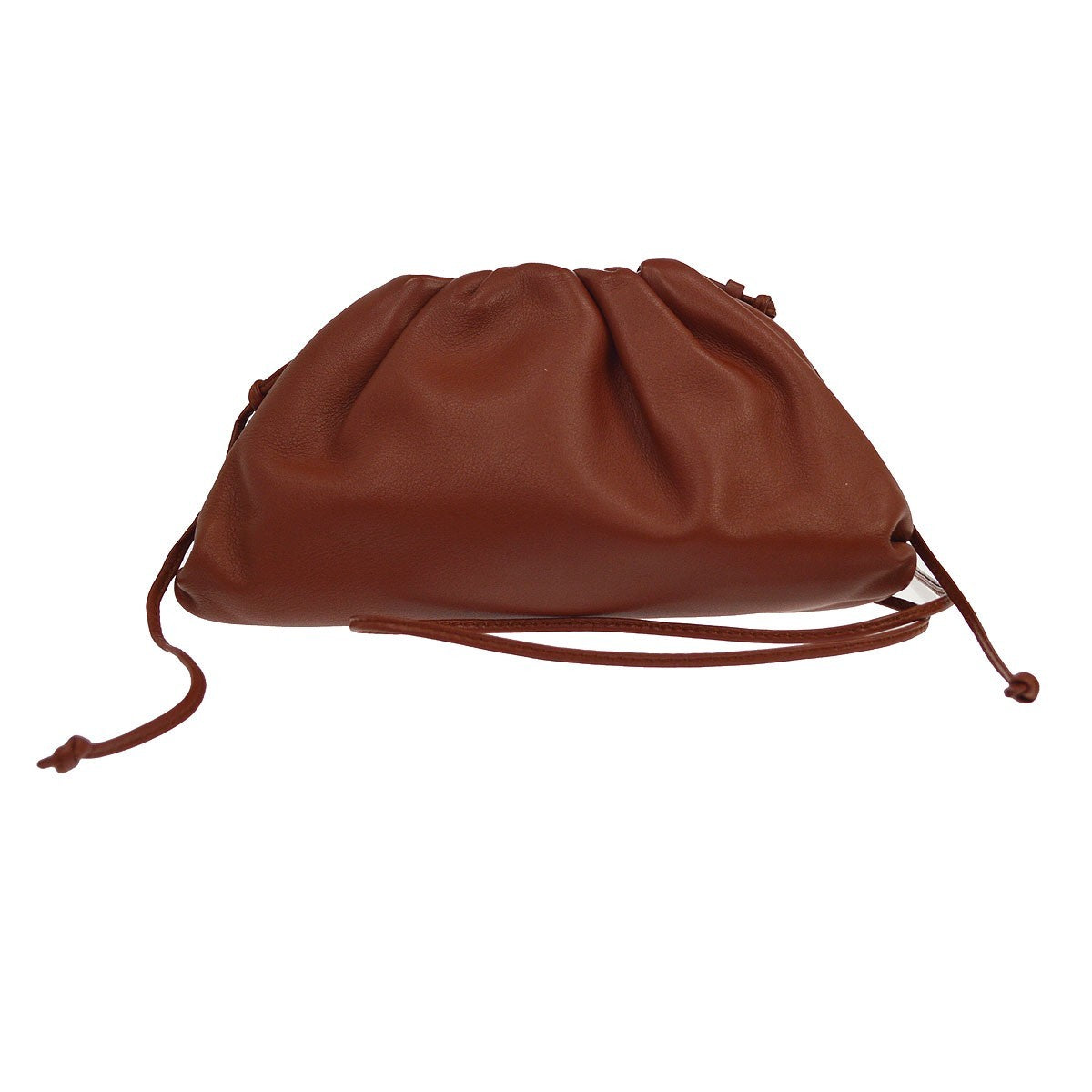Bottega Veneta The Pouch Leather Brown Leather Clutche & Pouche Bag (Pre-Owned)