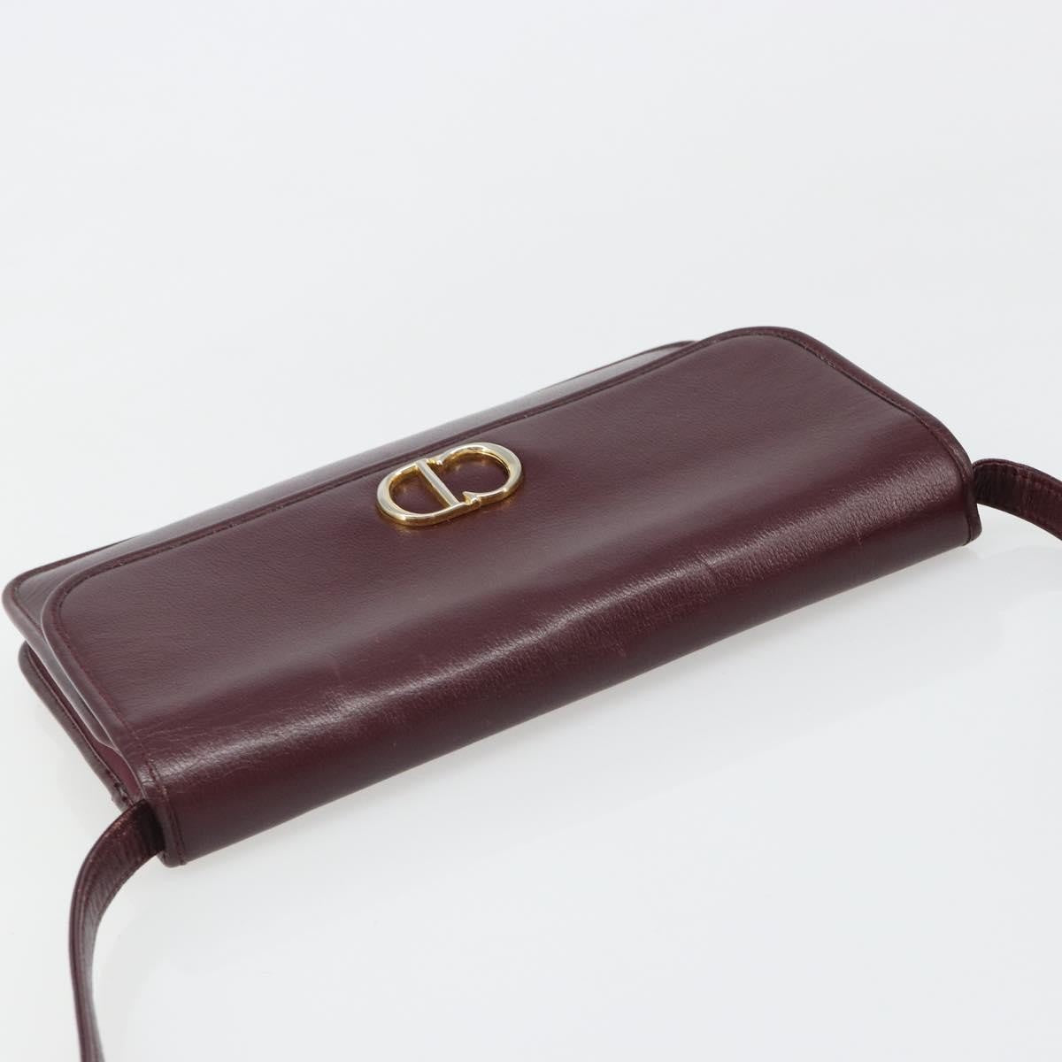 Christian Dior Shoulder Leather Burgundy Leather Shoulder Bag Bag (Pre-Owned)