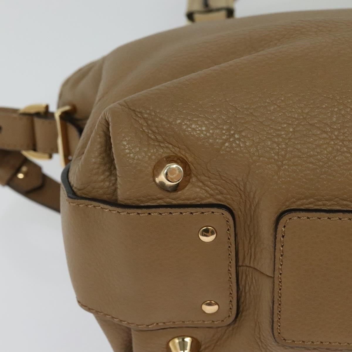 Chloe Angie Tote Leather Brown Leather Tote Bag Bag (Pre-Owned)