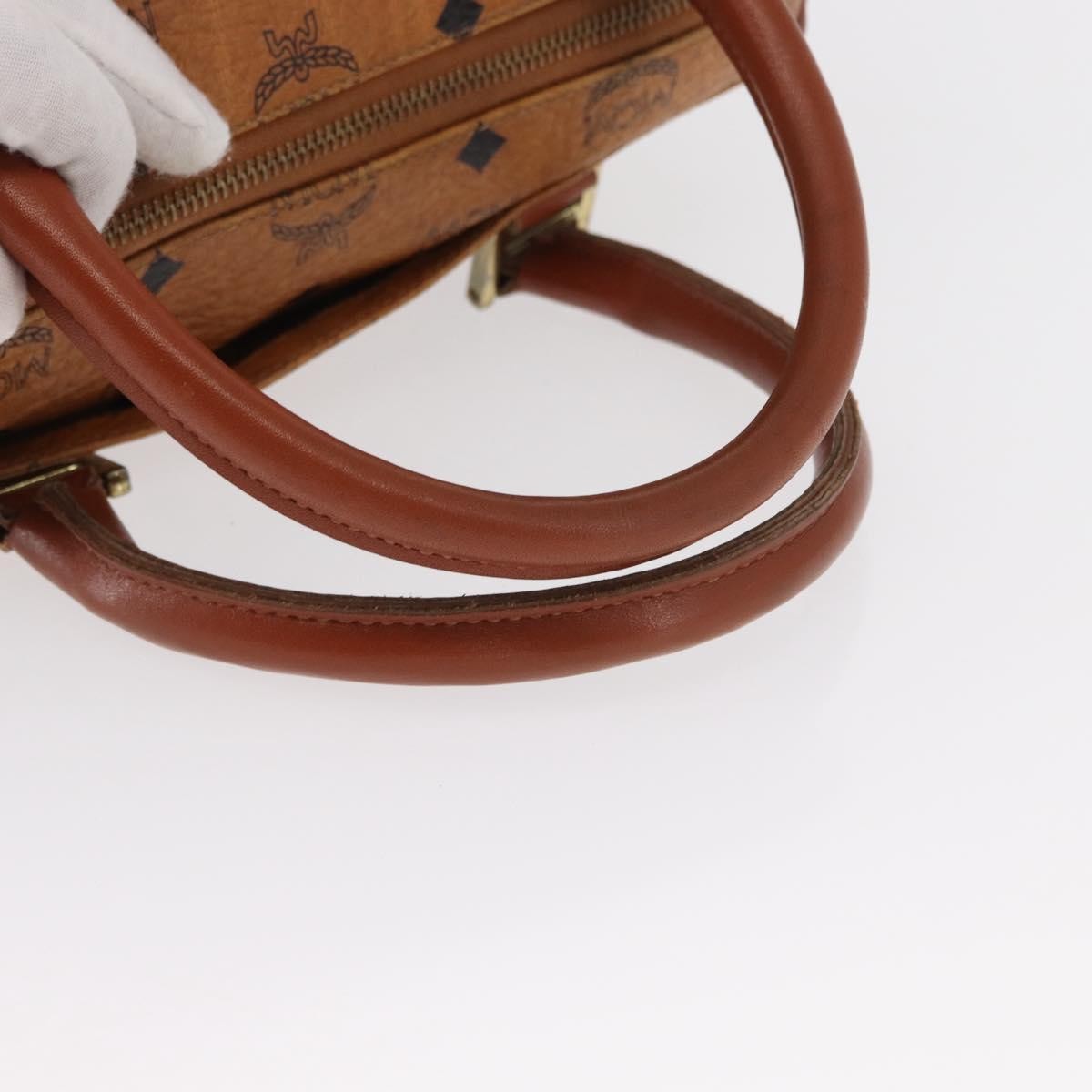 MCM Visetos Logogramme Canvas And Leather Brown Canvas Handbag (Pre-Owned)