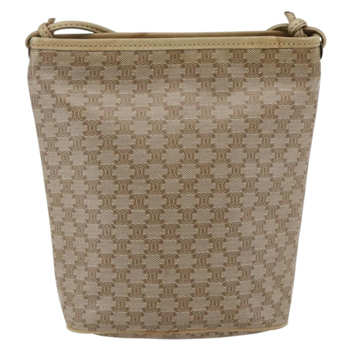 Celine Vintage Macadam Canvas Beige Canvas Shoulder Bag Bag (Pre-Owned)