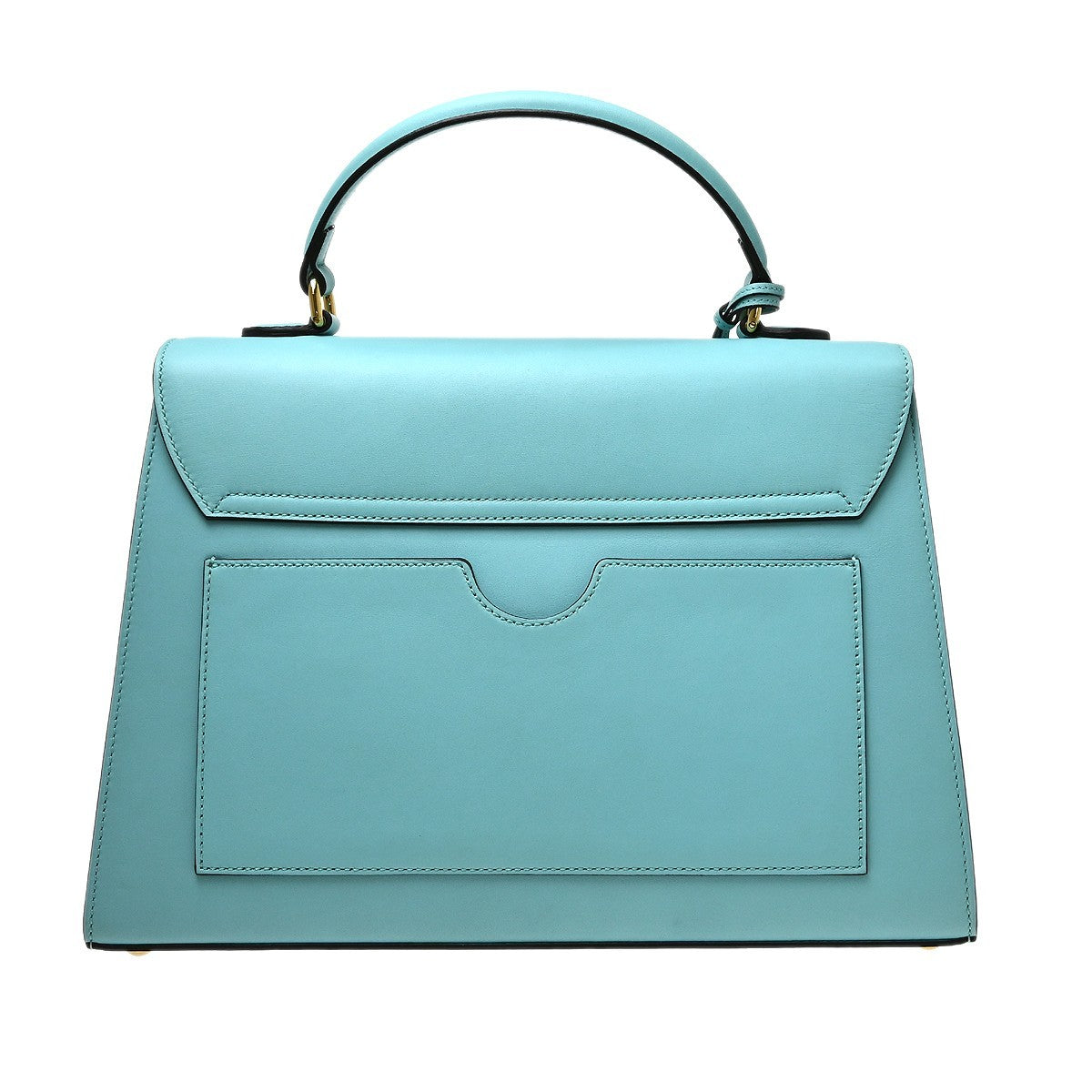 Gucci Padlock Top Handle Leather Blue Leather Handbag (Pre-Owned)