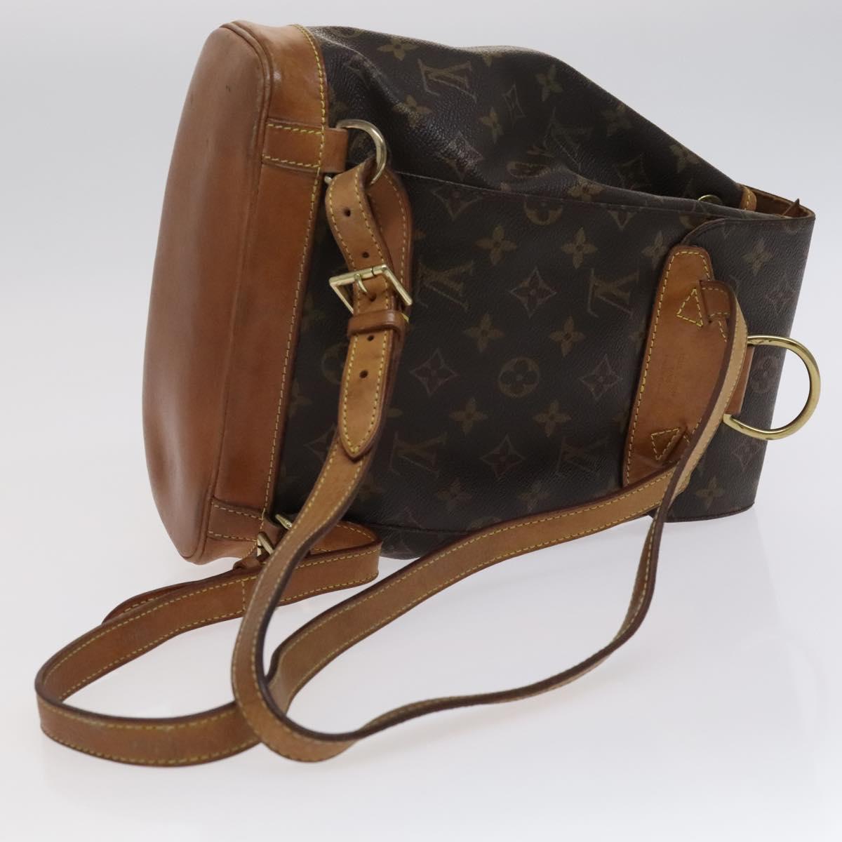 Louis Vuitton Montsouris Mm Brown Canvas Backpack Bag (Pre-Owned)