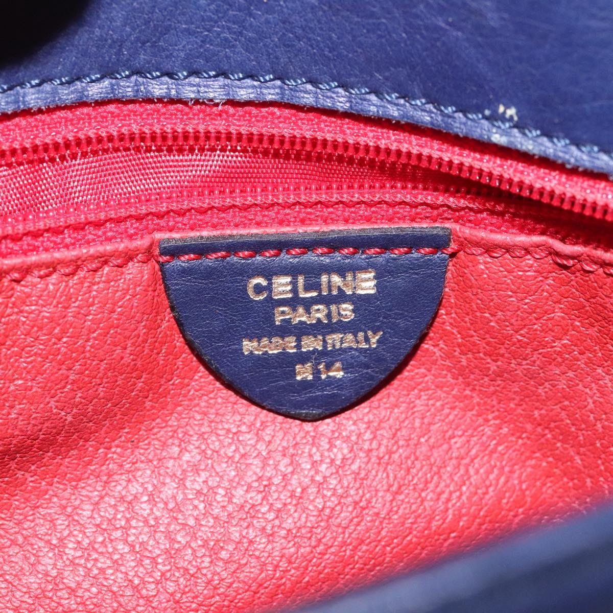 Céline Logo Du Cercle Blue Leather Shoulder Bag (Pre-Owned)