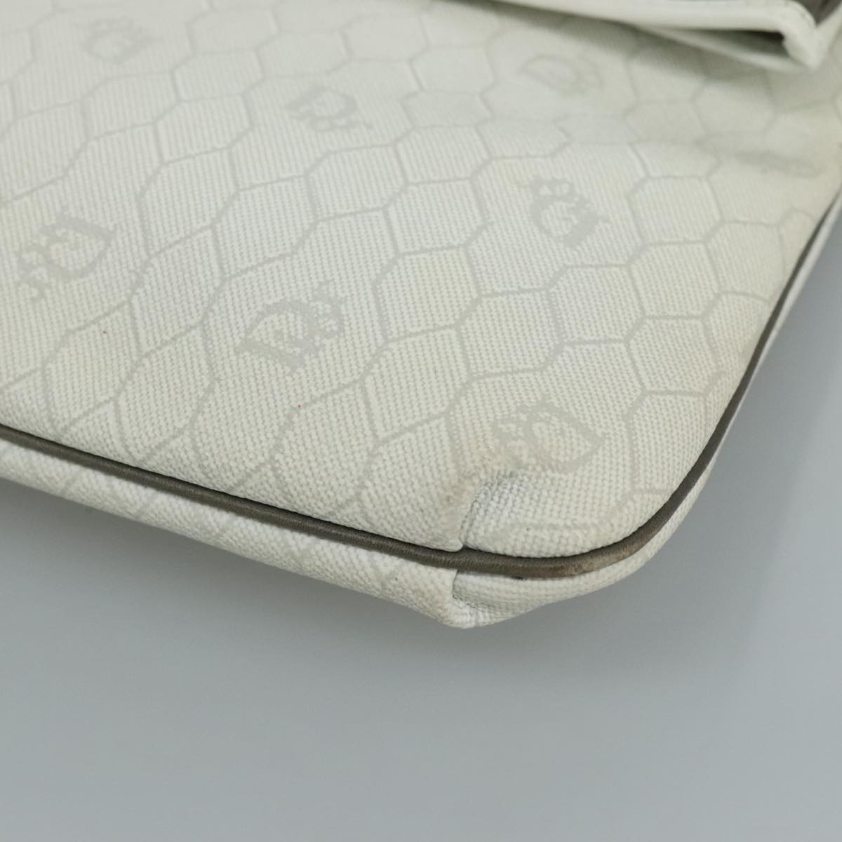 Dior Honeycomb White Canvas Shoulder Bag (Pre-Owned)