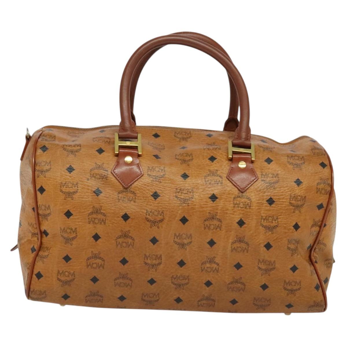 MCM Visetos Brown Canvas Travel Bag (Pre-Owned)