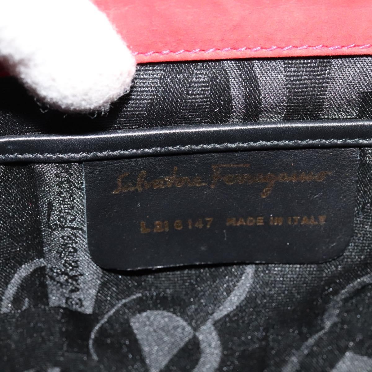 Salvatore Ferragamo Gancini Red Suede Backpack Bag (Pre-Owned)