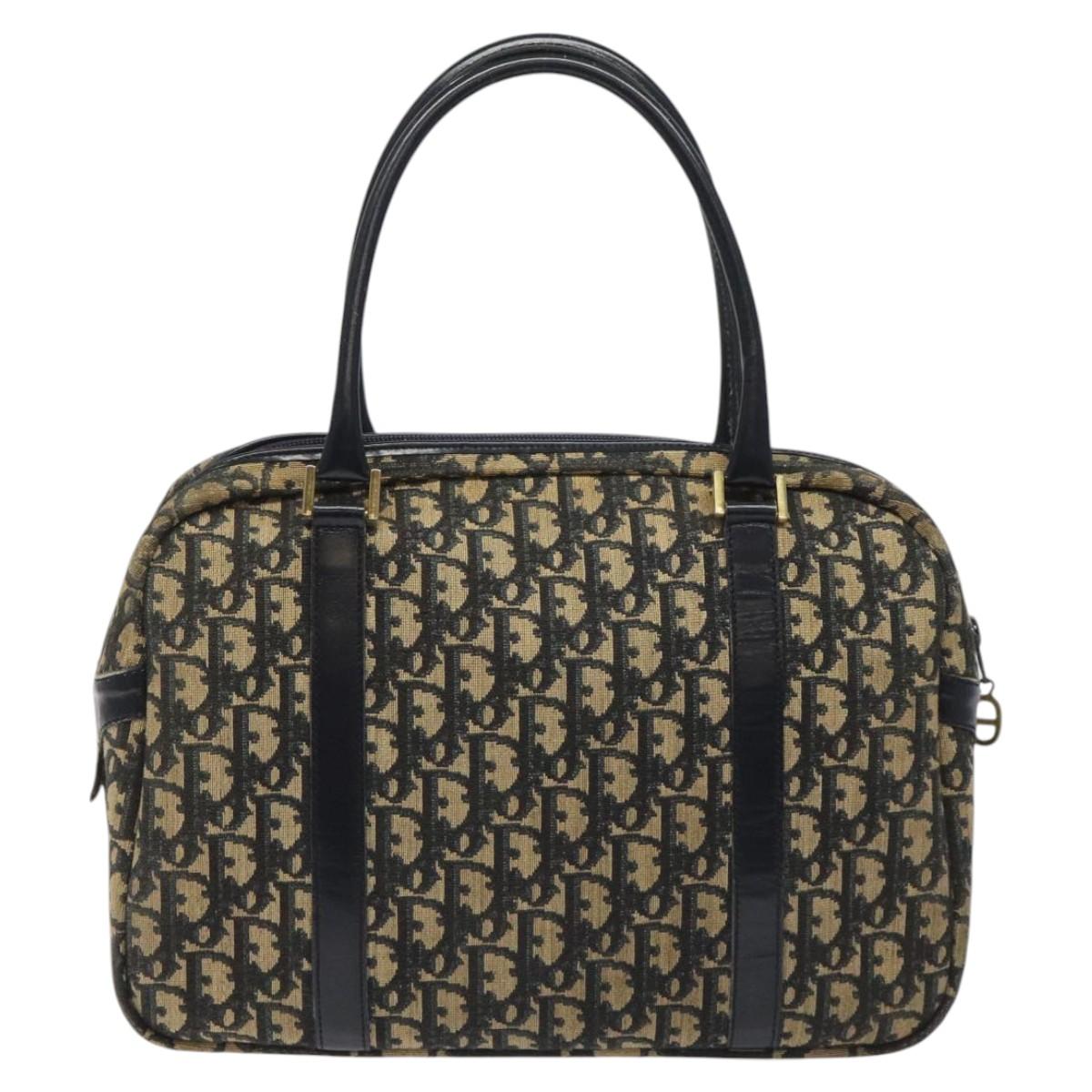 Dior Trotter Navy Canvas Handbag (Pre-Owned)