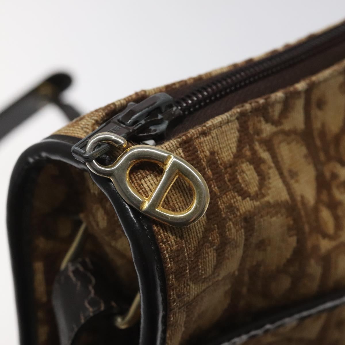 Dior Trotter Brown Canvas Shoulder Bag (Pre-Owned)