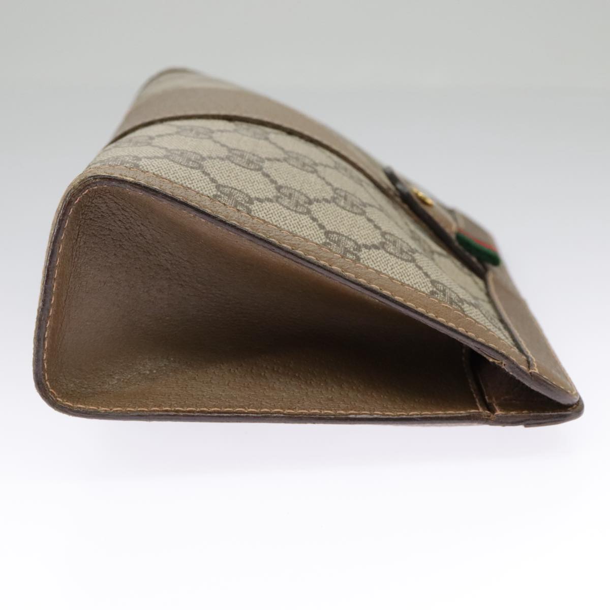 Gucci Ophidia Beige Canvas Clutch Bag (Pre-Owned)