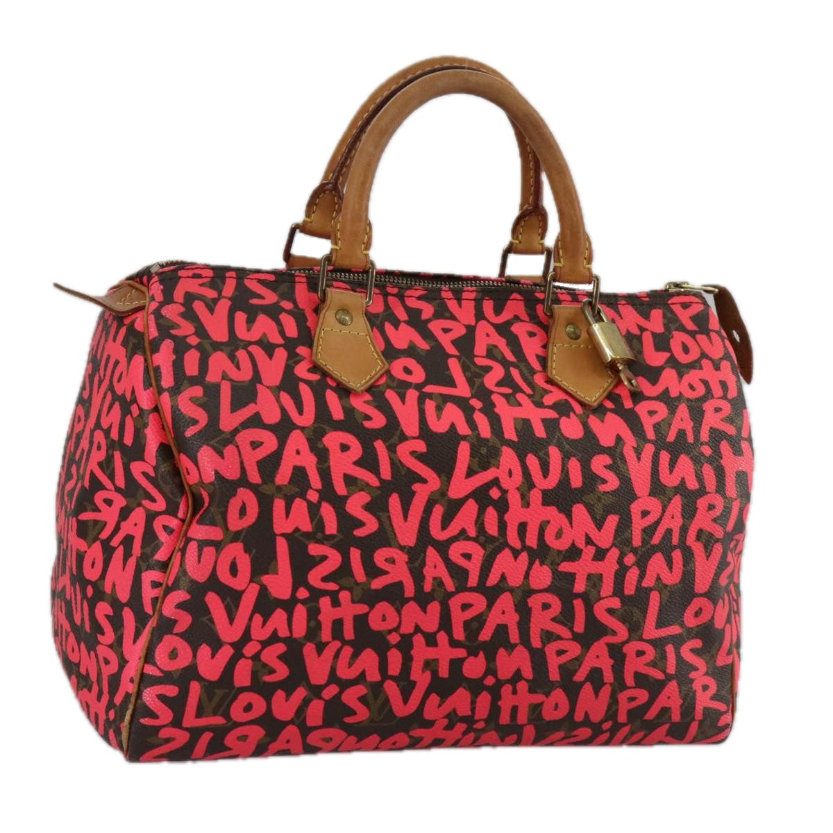 Louis Vuitton Speedy 30 Red Canvas Handbag (Pre-Owned)