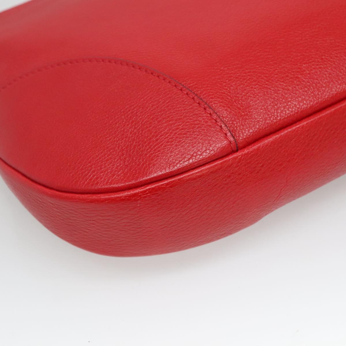Salvatore Ferragamo Gancini Red Leather Shoulder Bag (Pre-Owned)
