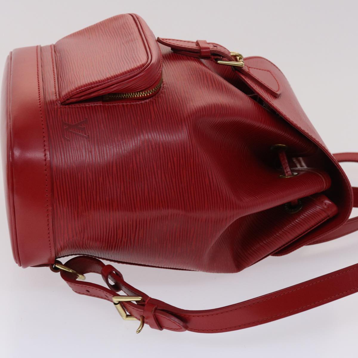 Louis Vuitton Montsouris Red Leather Backpack Bag (Pre-Owned)