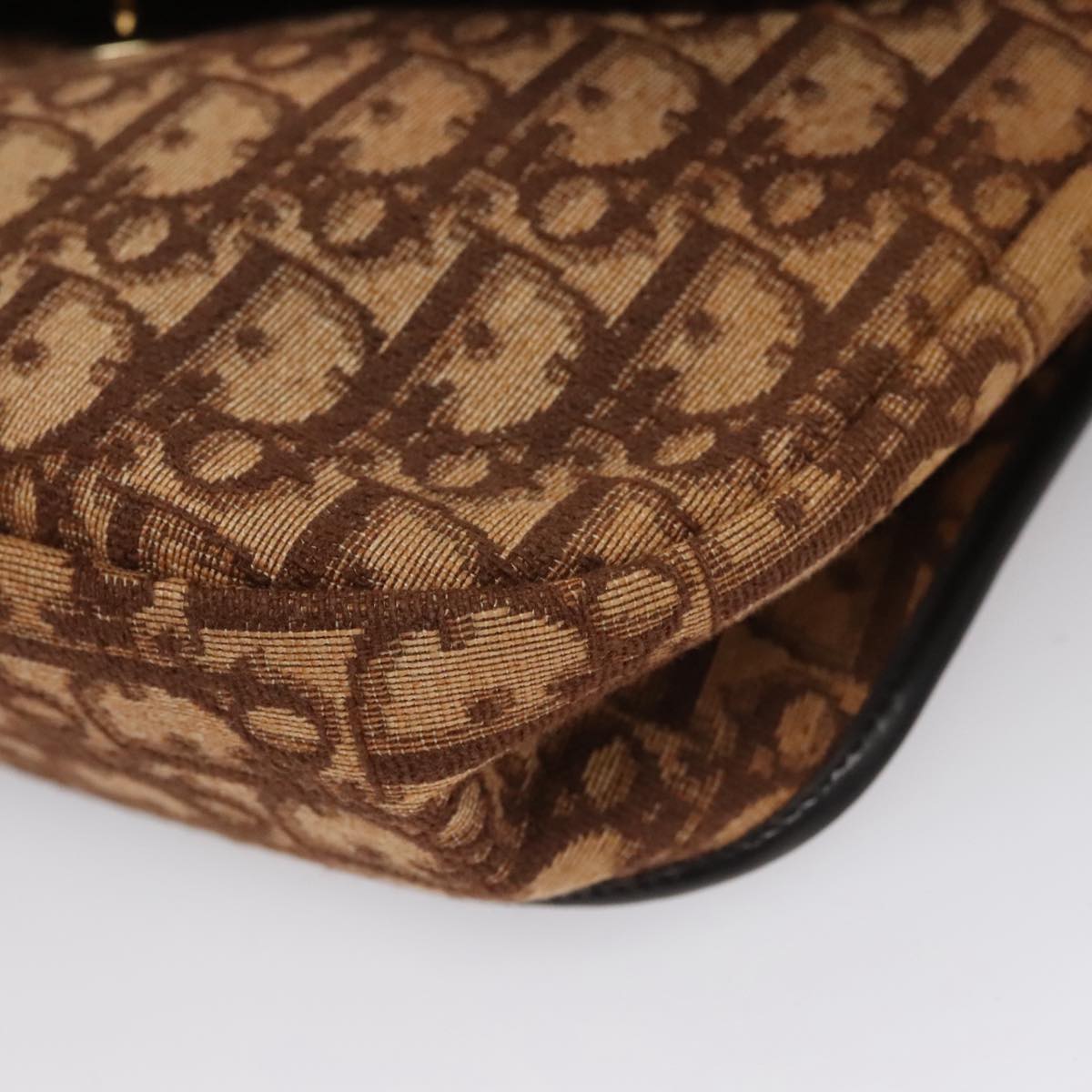 Dior Trotter Brown Canvas Shoulder Bag (Pre-Owned)