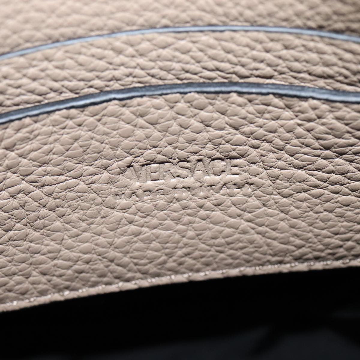 Versace Medusa Beige Leather Shoulder Bag (Pre-Owned)