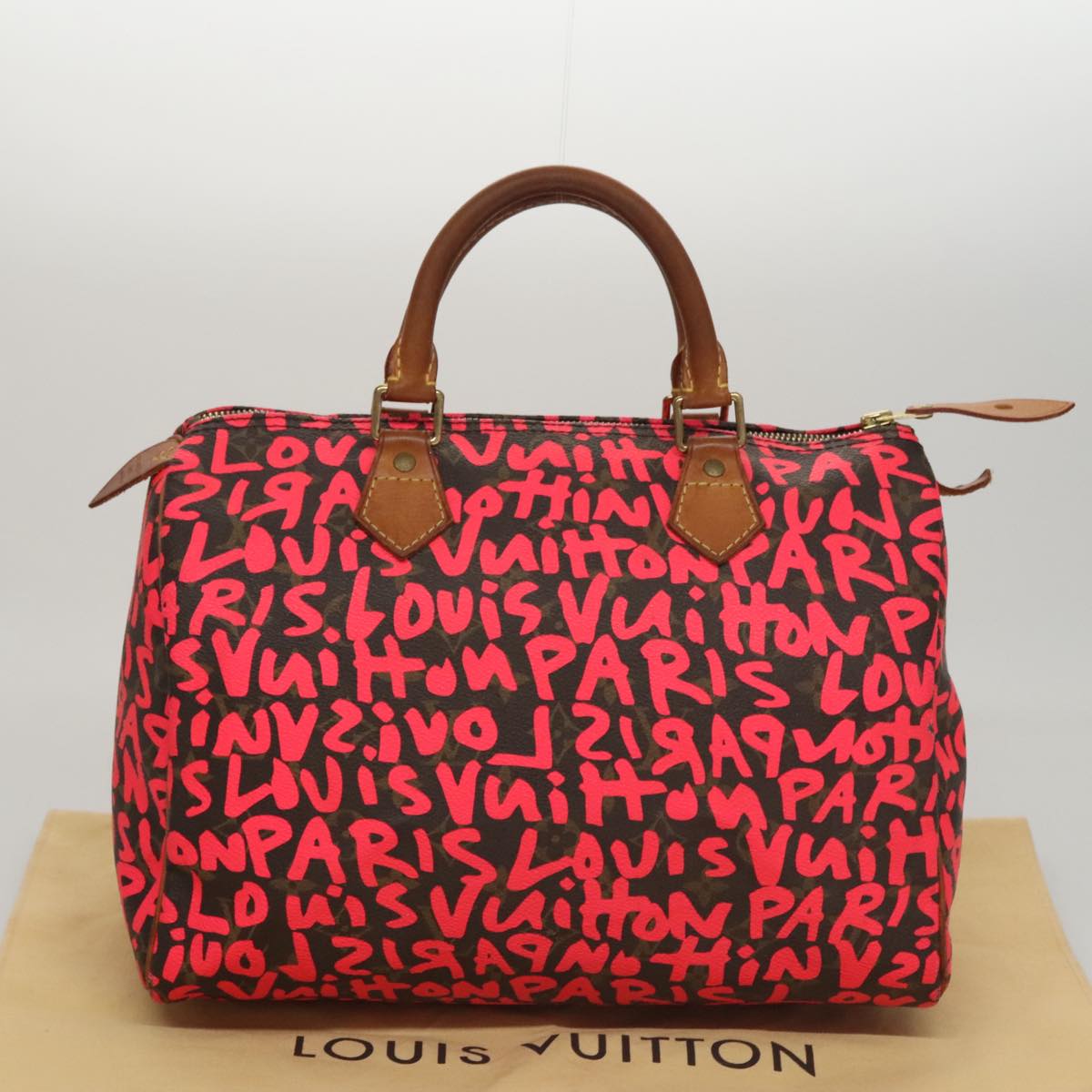 Louis Vuitton Speedy 30 Red Canvas Handbag (Pre-Owned)