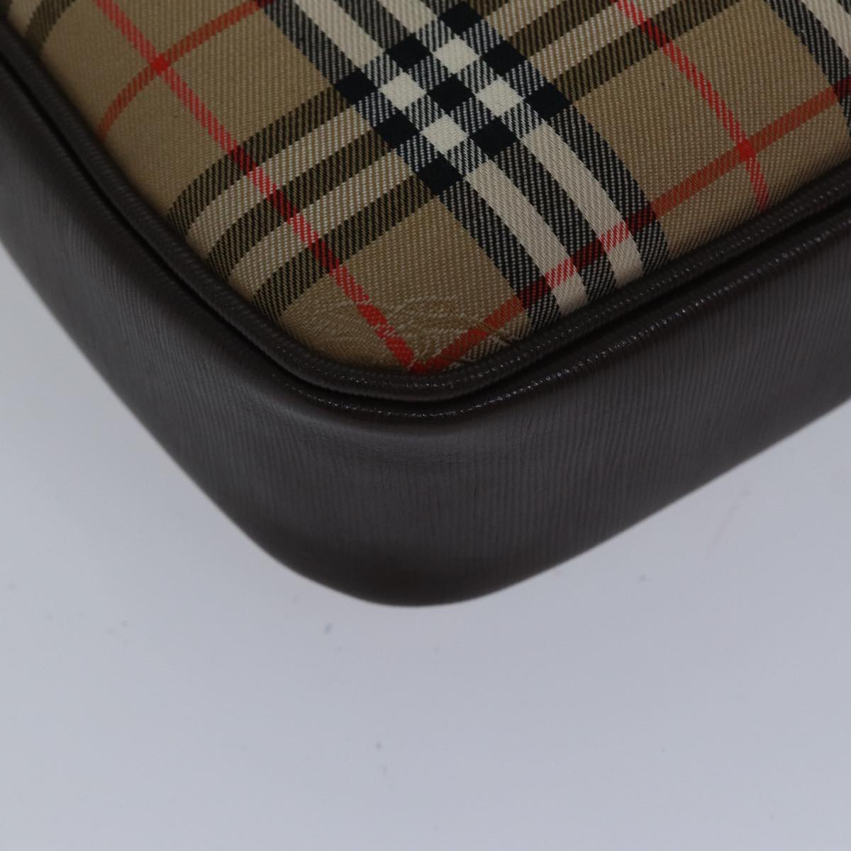 Burberry Nova Check Beige Canvas Shoulder Bag (Pre-Owned)