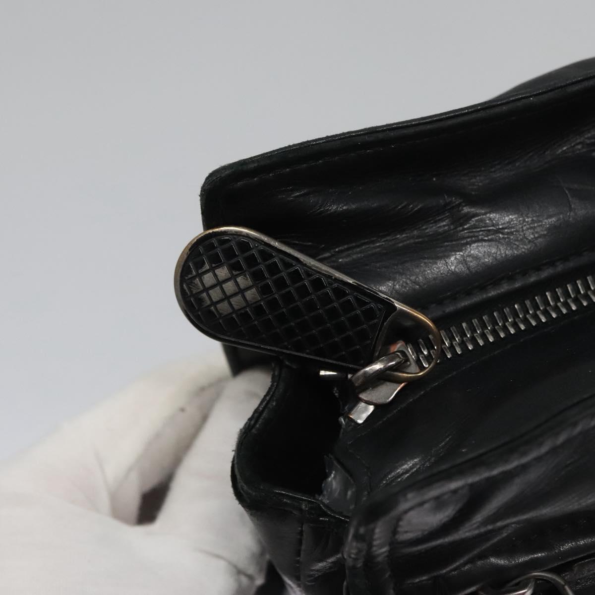 Bottega Veneta Tambura Black Leather Tote Bag (Pre-Owned)