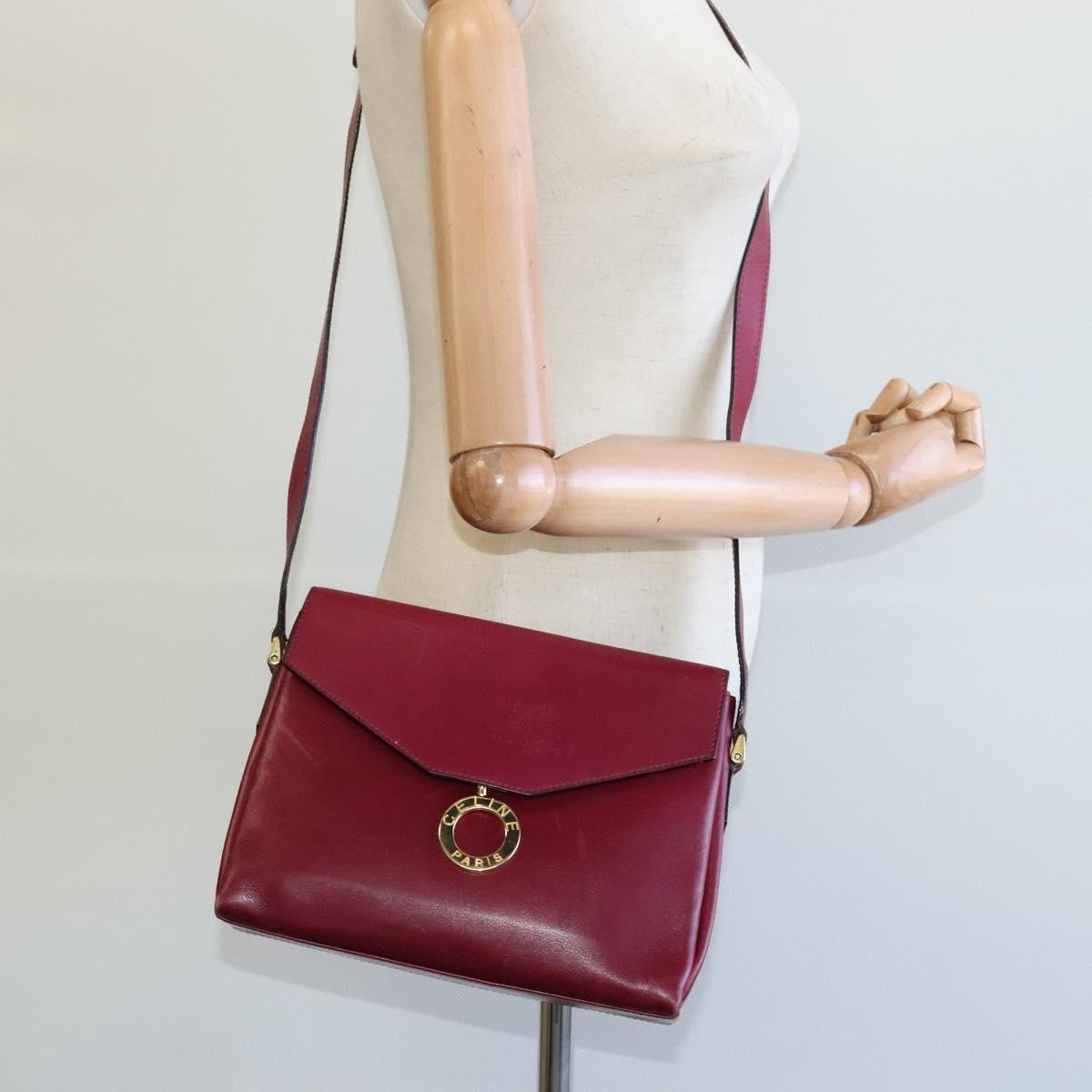 Céline Burgundy Leather Shoulder Bag (Pre-Owned)