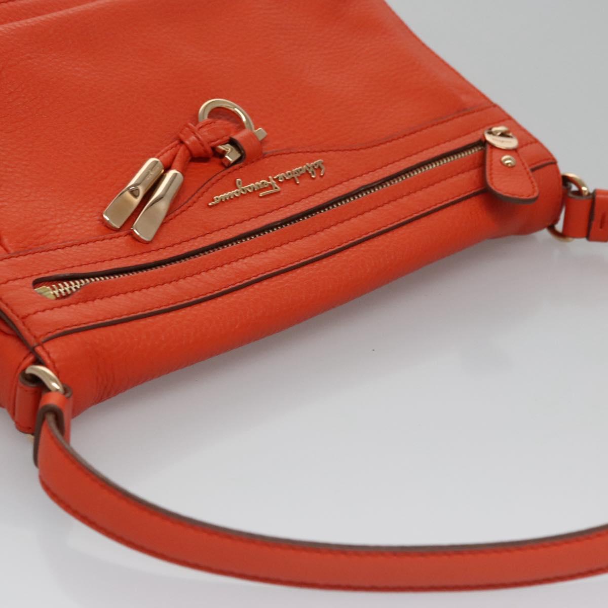 Salvatore Ferragamo Orange Leather Shoulder Bag (Pre-Owned)