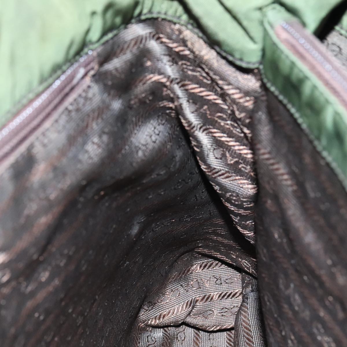 Prada Tessuto Khaki Synthetic Handbag (Pre-Owned)