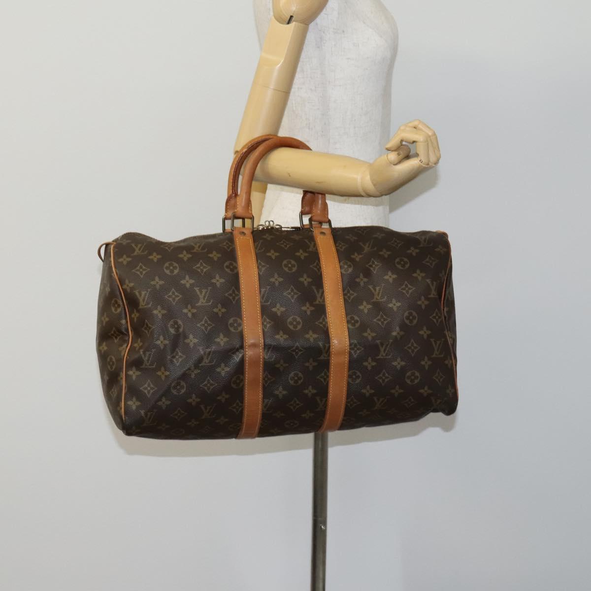 Louis Vuitton Keepall 45 Brown Canvas Travel Bag (Pre-Owned)